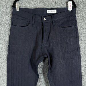 Gustin Japan Dobby Herringbone Slim Button fly Pants - Men's Size 34*35 - Indigo